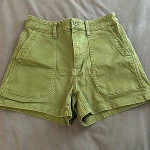 Green high waisted Madewell shorts